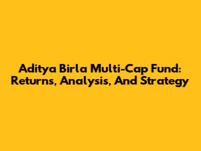 Aditya Birla Multi-Cap Fund: Returns, Analysis, And Strategy