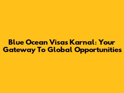 Blue Ocean Visas Karnal: Your Gateway To Global Opportunities