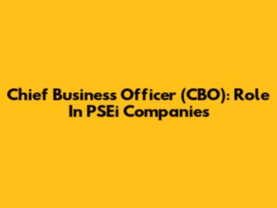 Chief Business Officer (CBO): Role In PSEi Companies