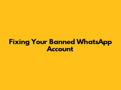 Fixing Your Banned WhatsApp Account