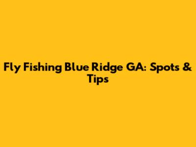 Fly Fishing Blue Ridge GA: Spots & Tips