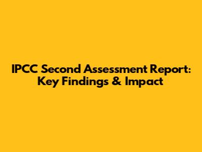 IPCC Second Assessment Report: Key Findings & Impact