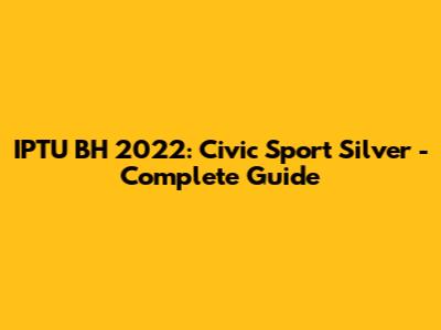 IPTU BH 2022: Civic Sport Silver - Complete Guide