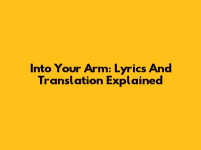 Into Your Arm: Lyrics And Translation Explained