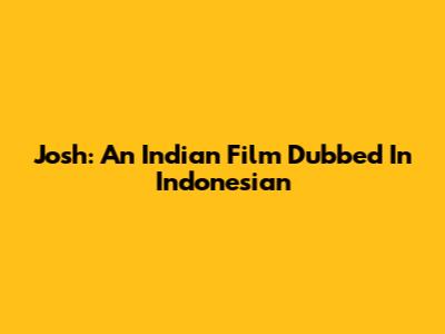 Josh: An Indian Film Dubbed In Indonesian