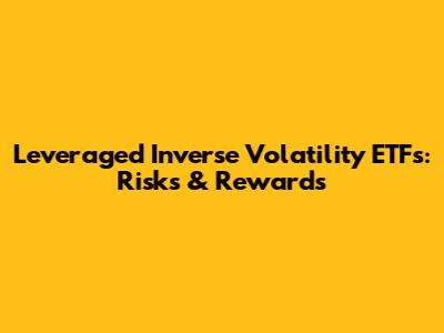Leveraged Inverse Volatility ETFs: Risks & Rewards