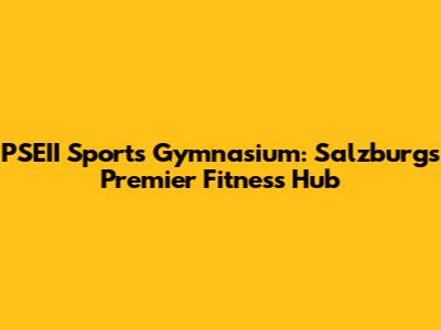 PSEII Sports Gymnasium: Salzburg's Premier Fitness Hub