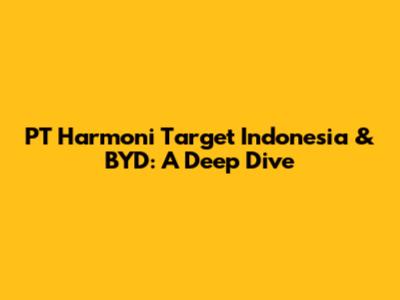 PT Harmoni Target Indonesia & BYD: A Deep Dive