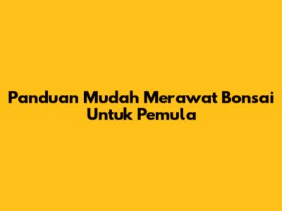 Panduan Mudah Merawat Bonsai Untuk Pemula