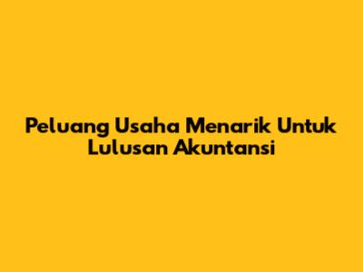 Peluang Usaha Menarik Untuk Lulusan Akuntansi