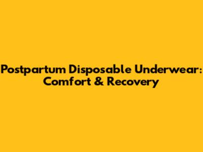 Postpartum Disposable Underwear: Comfort & Recovery