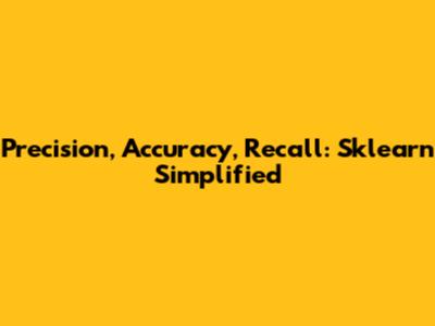 Precision, Accuracy, Recall: Sklearn Simplified