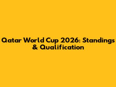 Qatar World Cup 2026: Standings & Qualification