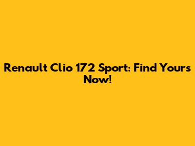 Renault Clio 172 Sport: Find Yours Now!