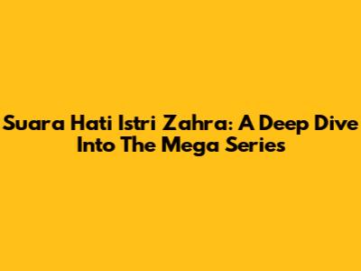 Suara Hati Istri Zahra: A Deep Dive Into The Mega Series
