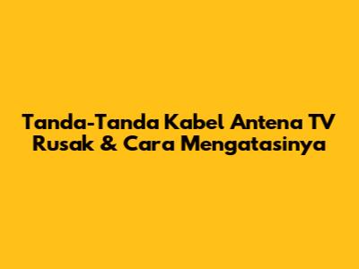 Tanda-Tanda Kabel Antena TV Rusak & Cara Mengatasinya