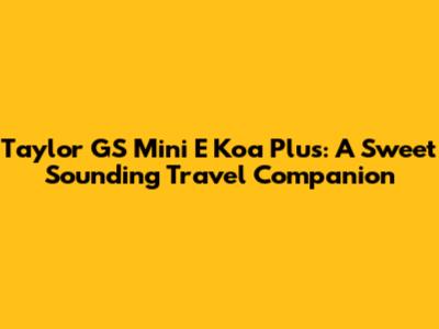 Taylor GS Mini E Koa Plus: A Sweet Sounding Travel Companion