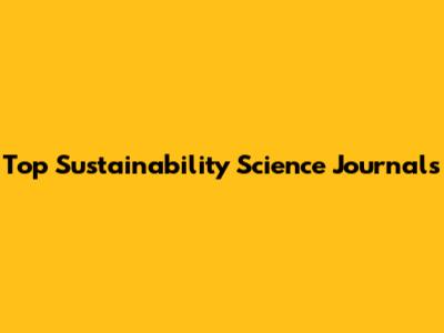 Top Sustainability Science Journals