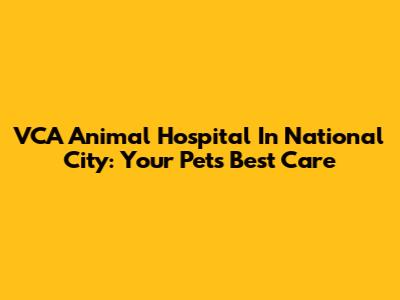 VCA Animal Hospital In National City: Your Pet's Best Care