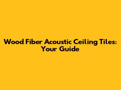 Wood Fiber Acoustic Ceiling Tiles: Your Guide